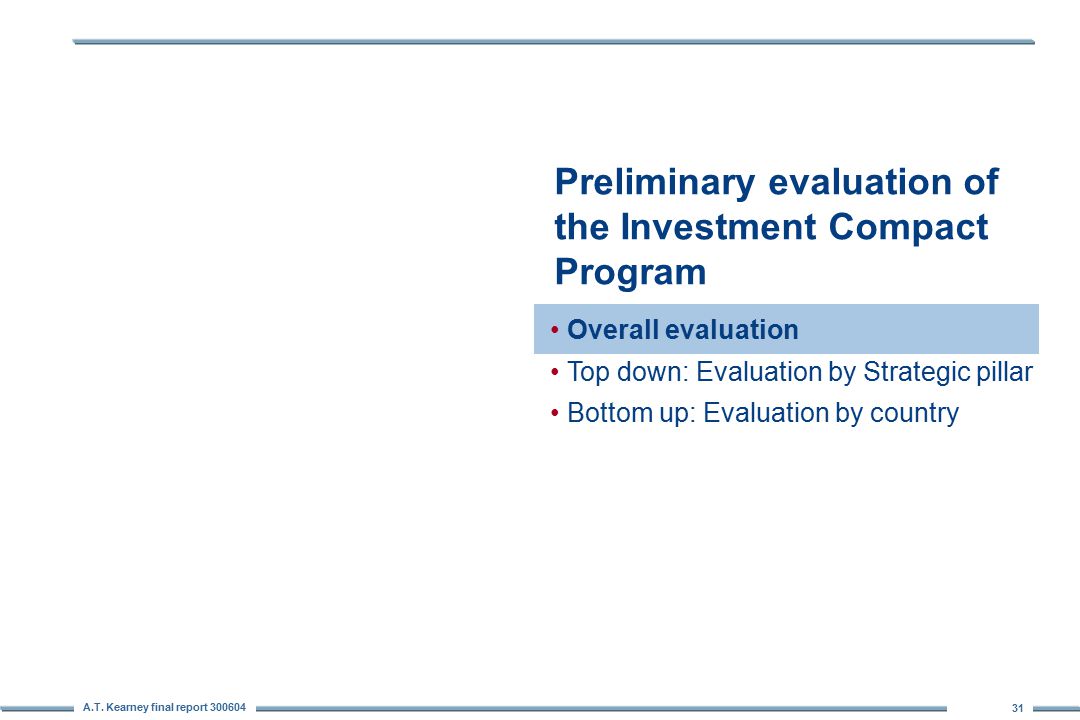 How best to evaluate the investment